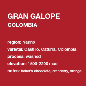 **NEW** COLOMBIA Gran Galope 12 oz. bag