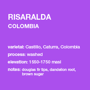 **NEW** COLOMBIA Risaralda 12 oz. bag