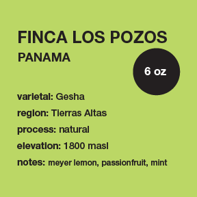 PANAMA Finca Los Pozos // 6 oz only 6 oz. bag