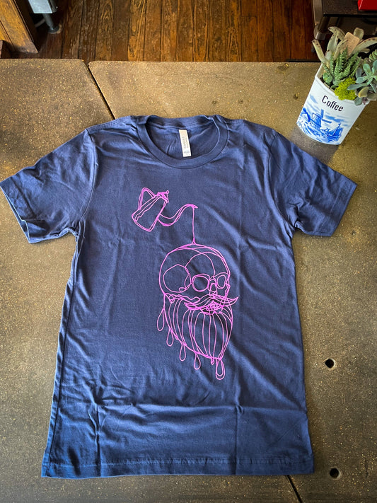 Neon Drip Logo on Navy T-Shirt